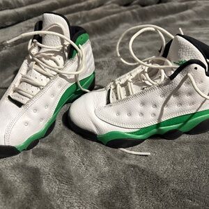 Stylish Kids' White and Green Sneakers